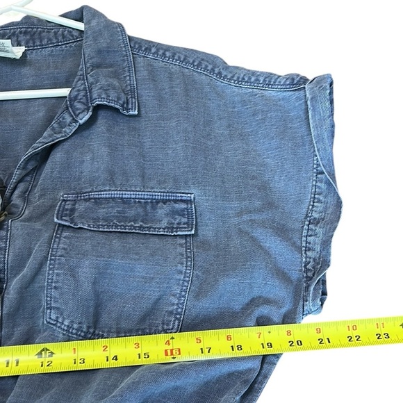 Nicole Miller linen lyocell romper ,XL, braided belt tie, button front,comfy - Picture 6 of 14